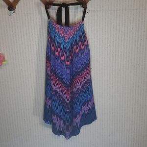 Halter Swim Top Hankerchif Striped XL